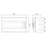 ABB Mistral 18 Module Din Rail Meter Enclosure Diagram