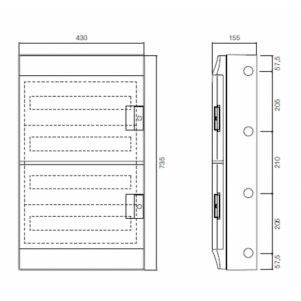 ABB Mistral 72 Module Din Rail Meter Enclosure Diagram