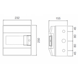 ABB Mistral 8 Module Din Rail Meter Enclosure Diagram