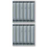 showing the back of 12 din rail spacers rows of 6