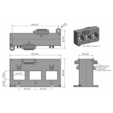 QC3N1-45 Three Phase Current Transformer Dimensions