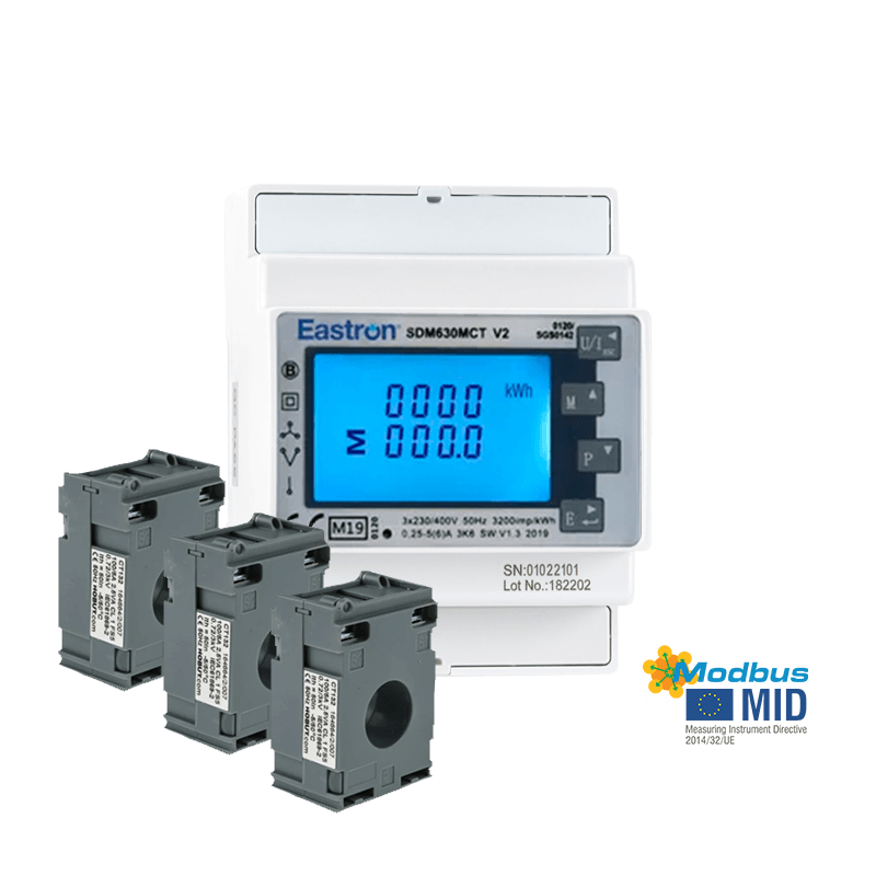 Bundle: SDM630MCT-MOD-MID & 3X CT132 Split Core Current Transformers