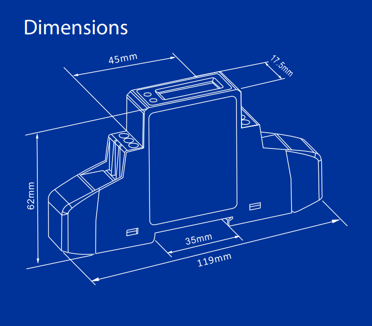  SDM120-MBUS-MID Dimensions