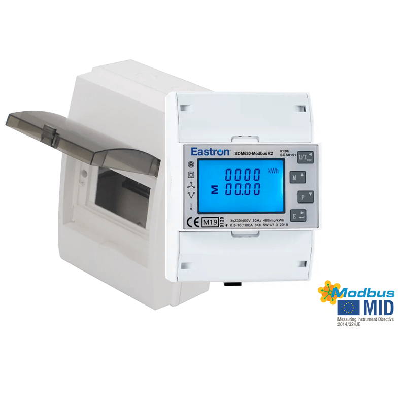 Bundle: SDM630-MOD-MID & DIN RAIL ENCLOSURE