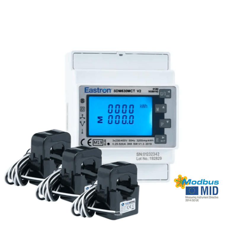 Bundle: SDM630MCTE-MID & 3x T36 Split Core Current Transformers