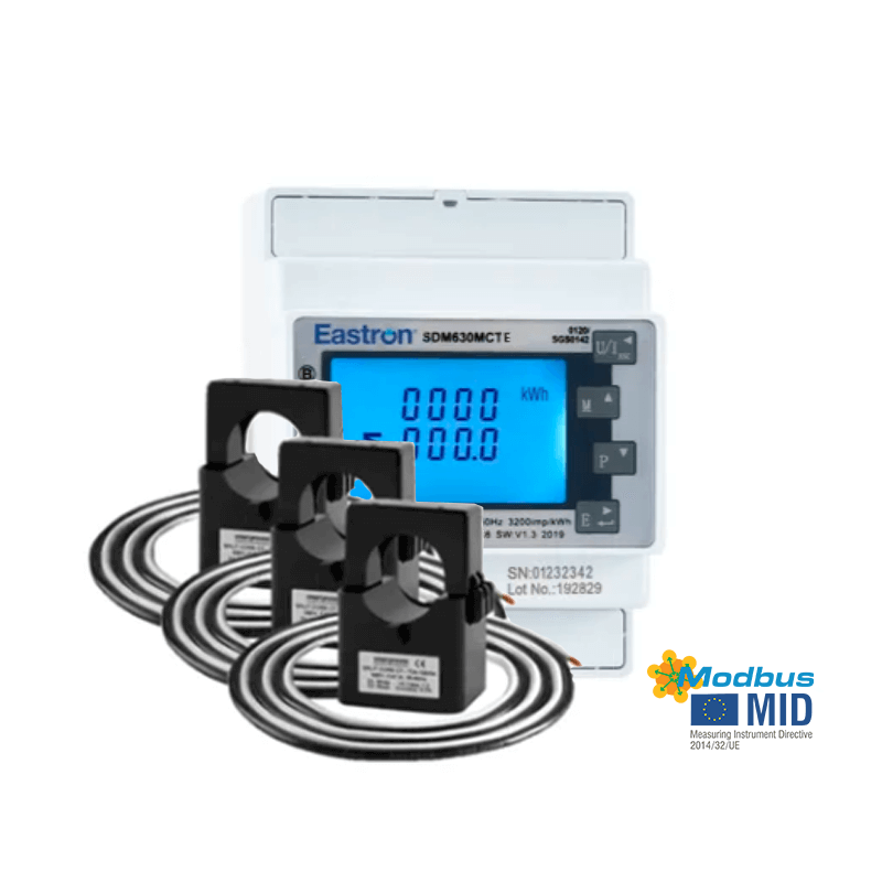 Bundle: SDM630MCTE-MID & 3x T24 Split Core Current Transformers