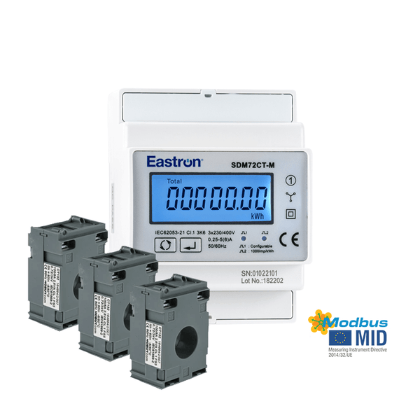 SDM72CT Modbus with three current transformers 
