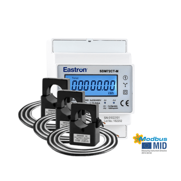 SDM72CT Modbus with three current transformers 