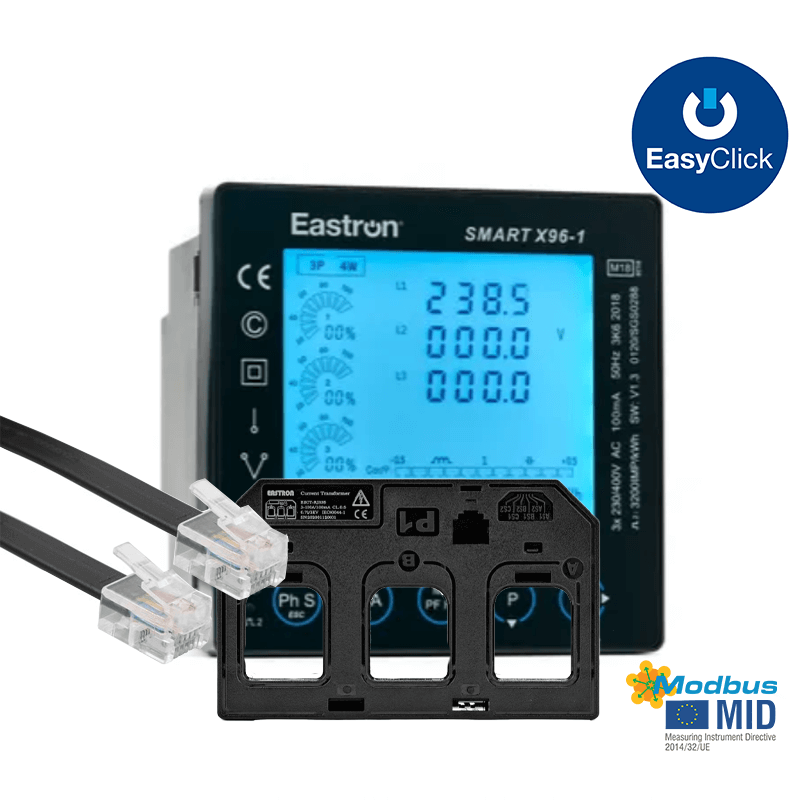 Bundle: SMART-X96-1-MID & 1 x ESCT-RJ335-(insert ratio)/0.1A 3ph CT