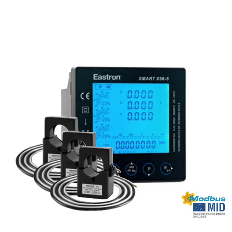 Smartx96-5 with modbus and mid approval with three split core ct's