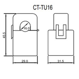TU16 Miniature Split Core Current Transformer 0.333mV Dimensions