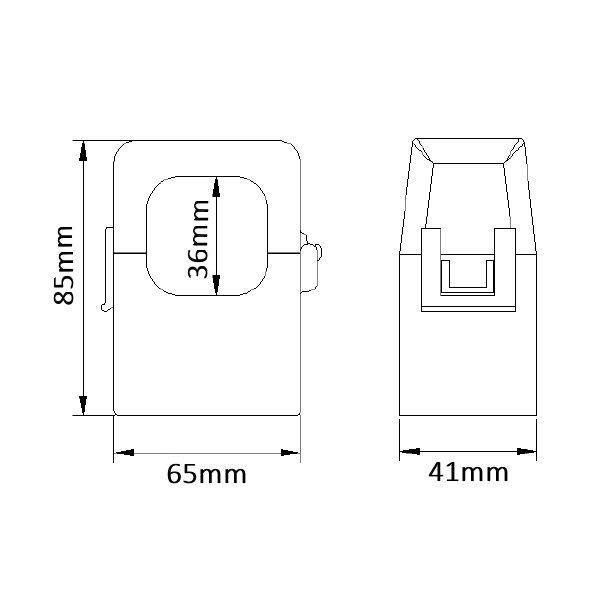 T36 Miniature Split Core Current Transformer Dimensions